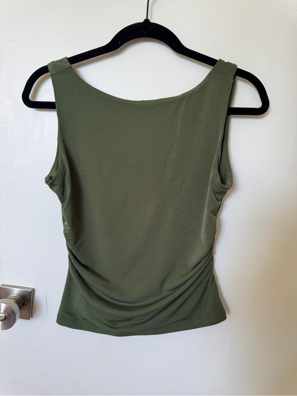 Anthropologie Olive Green Ruched Tank Top